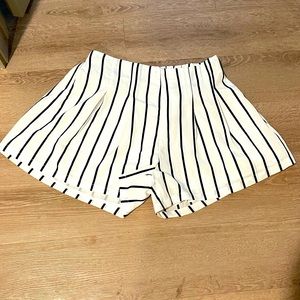 Black and White striped shorts